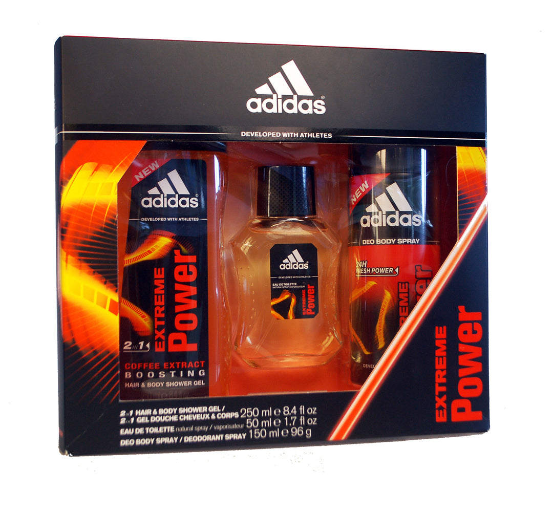 Adidas Extreme Power EDT 50ml & SG 250ML & Gift  Deodorant Spray 150ml Set
