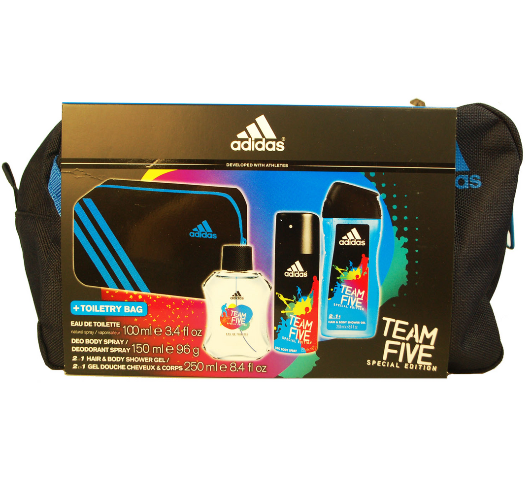 Adidas Team Five EDT 100ml & Scented BS 150ml & SG 250ml & Bag Gift Set