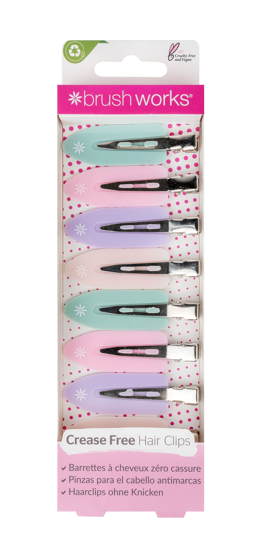 Brushworks Pastel No Crease Hair Clips (Pack of 8)
