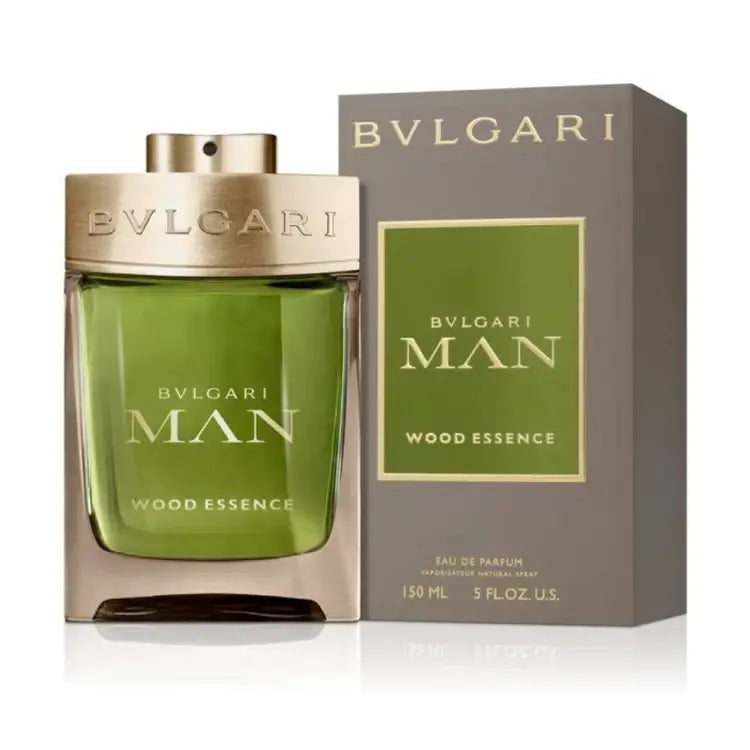 Bvlgari Man Wood Essence Eau De Parfum Spray bottle and packaging