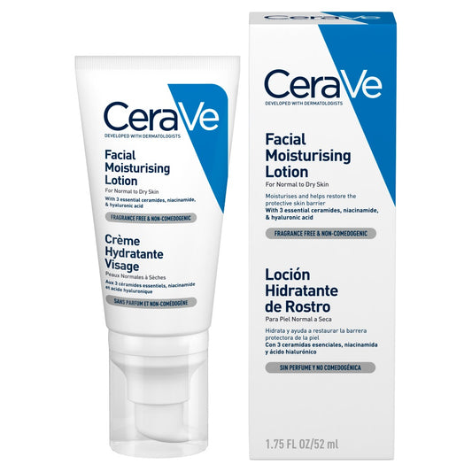 CeraVe PM Facial Moisturising Lotion with Ceramides for Normal to Dry Skin 52ml